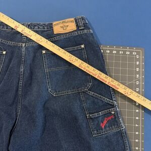 VTG PurePlayaz Jeans Denim Shorts Mens 38x13 Blue Carpenter Baggy Wide-Leg Y2K